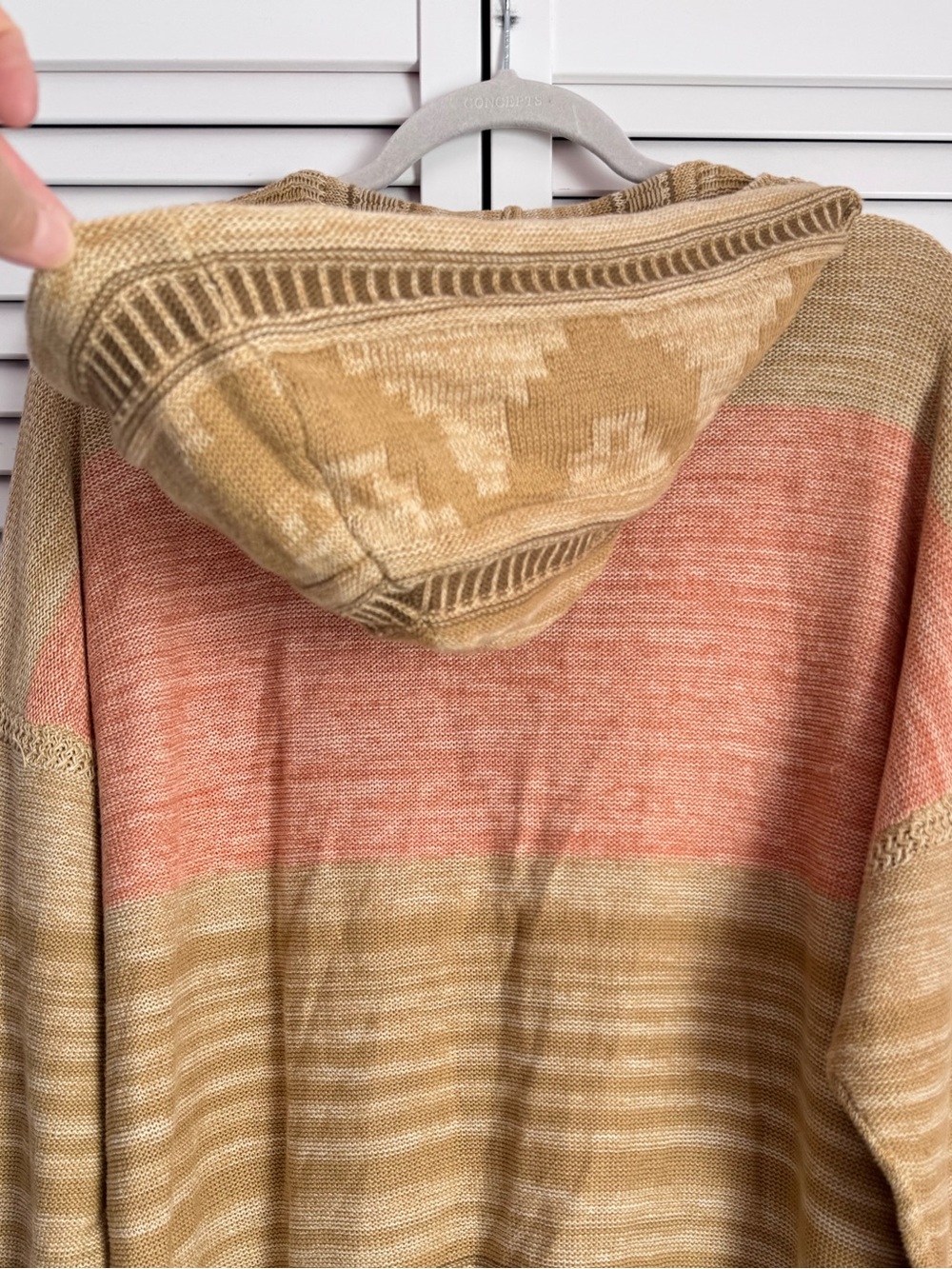 Lauren Ralph Lauren Linen Cotton Aztec Pullover Hoodie Sweater Fringe XL - Picture 7 of 8